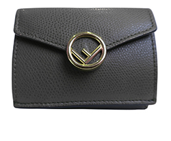 Fendi Micro Trifold Wallet, Grained Leather, Khaki Green, 8M0395-A183-199-